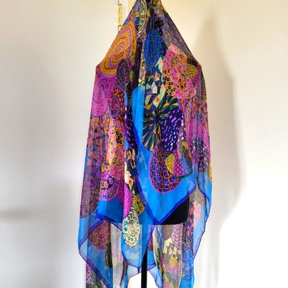 Vibrant Multicolor Scarf/Wrap FINAL PRICE - Picture 2 of 10